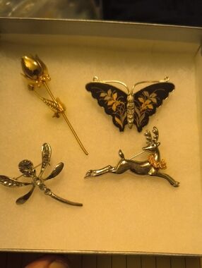 Four Brooches A Variety Lot Beautiful All And Gorgeous Shape